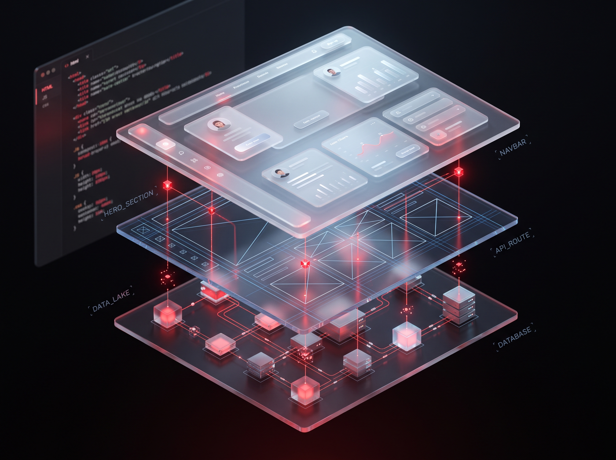 Website development: responsive site layouts and UI screens on multiple devices