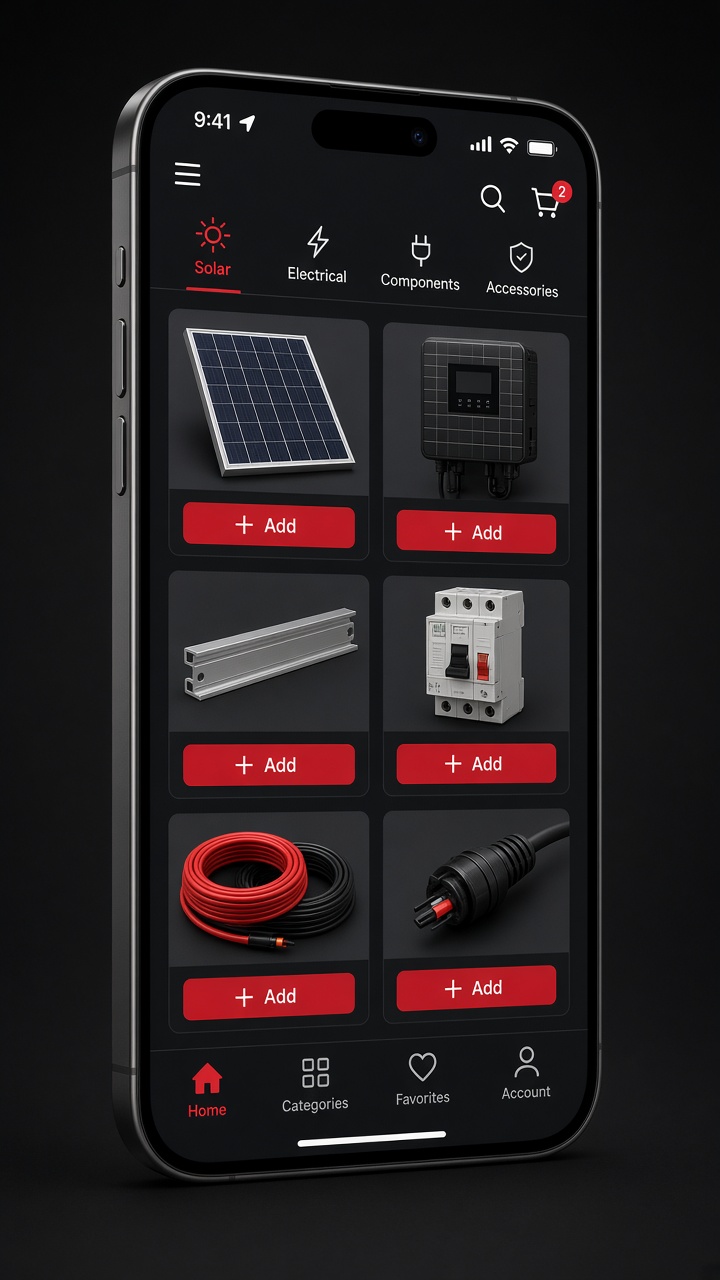 AC Solar Warehouse: two regional Odoo e-commerce websites.